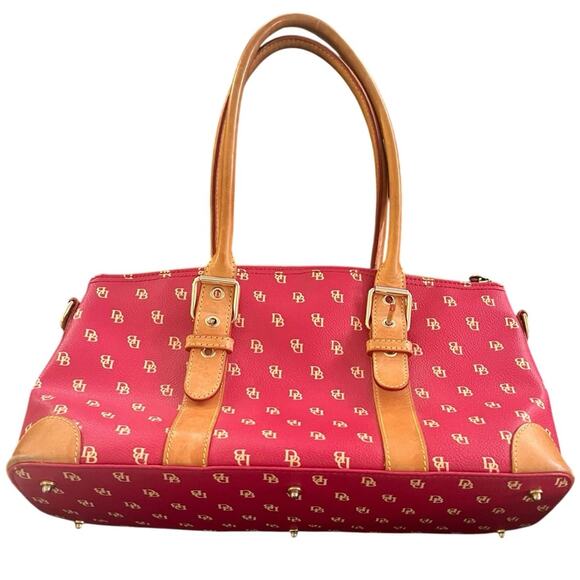 Dooney & Bourke Handbags - Vintage | Dooney & Bourke | Red Monogrammed Logo Signature Satchel Handbag
